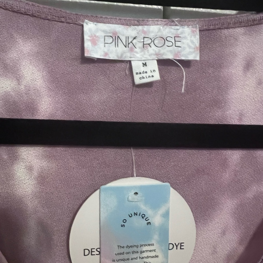 Pink Rose Ultra Soft Tie-Dye Maxi Dress in Mauve Pink Tones Size M NWT - Picture 4 of 5